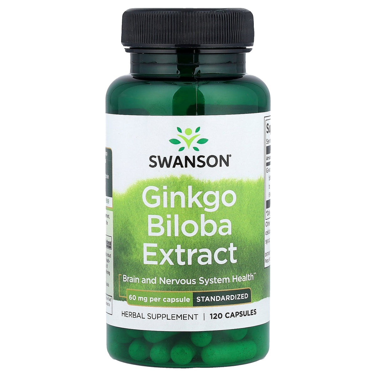 Swanson Vitamins, Ginkgo Biloba Extract, Standardized, 60 mg, 120 Capsules
