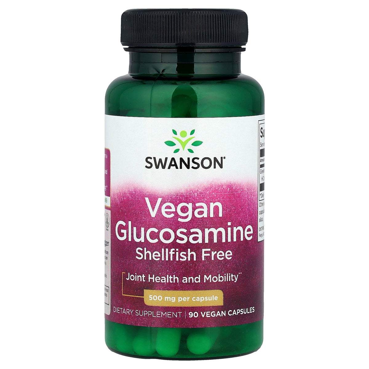 Swanson Vitamins, Vegan Glucosamine, 500 mg, 90 Vegan Capsules