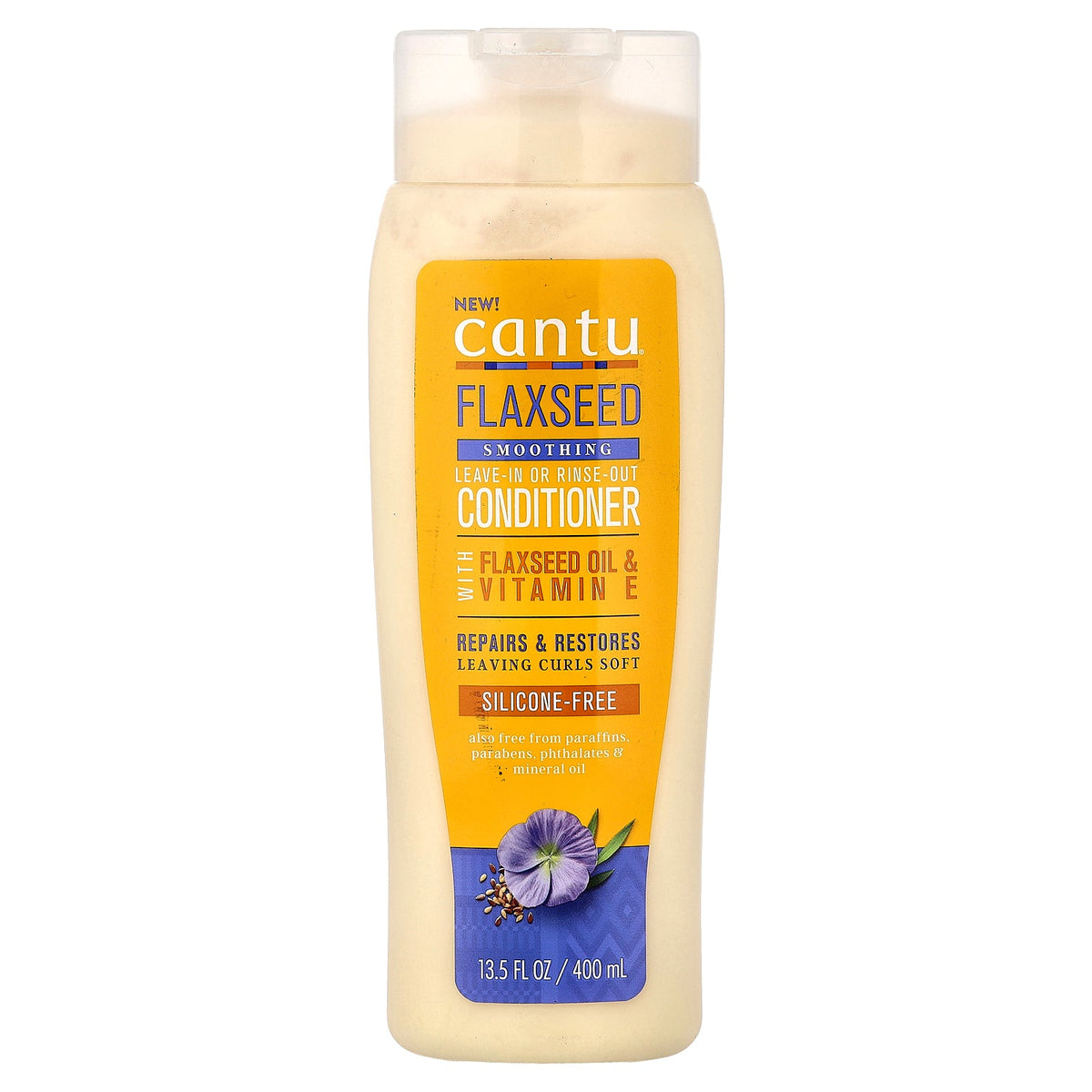 Cantu, Leave-In or Rinse-Out Conditioner, Flaxseed, 13.5 fl oz (400 ml)