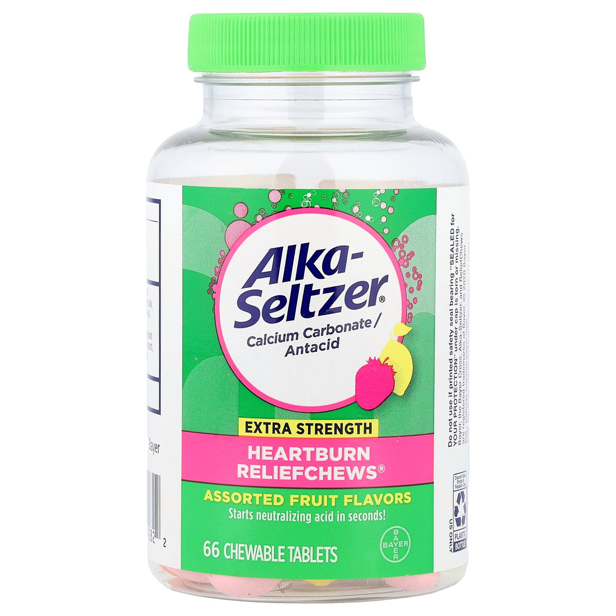 Alka-Seltzer, Heartburn Reliefchews®, Assorted Fruit, 66 Chewable Tablets (750 mg per Tablet)