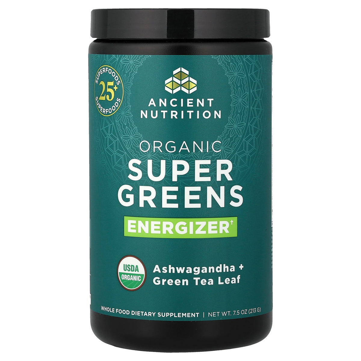 Ancient Nutrition, Organic Super Greens, Energizer, 7.5 oz (213 g)