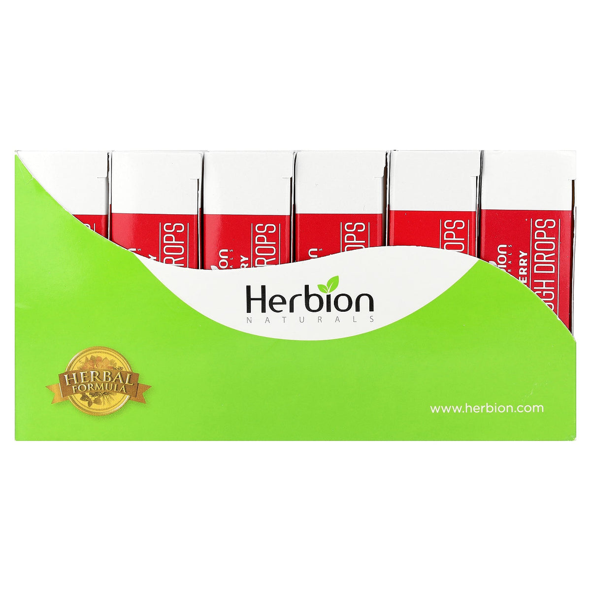 Herbion Naturals, Cough Drops, Cherry, 6 Packs, 18 Drops Each