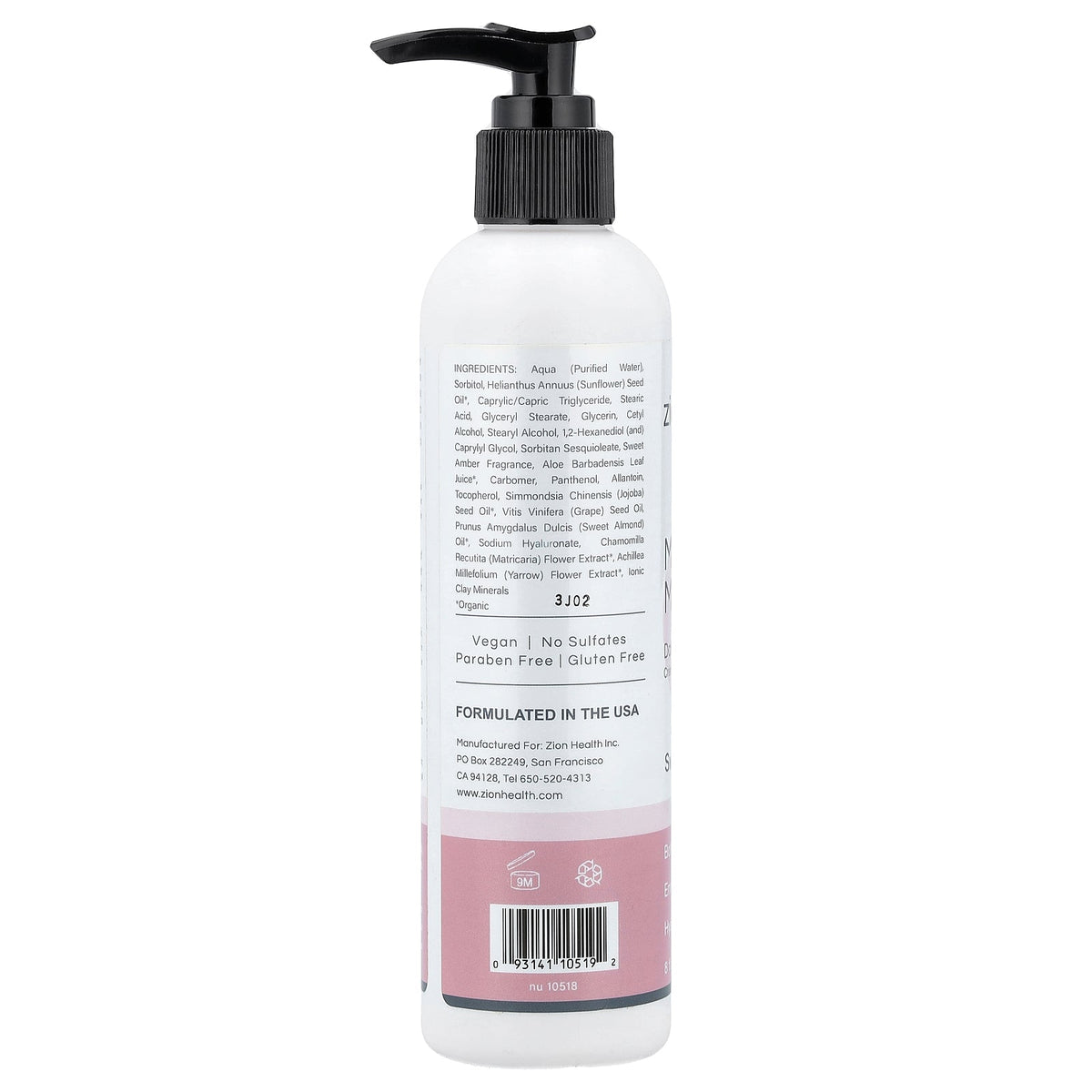 Zion Health, Mineral Moisture Daily Lotion, Sweet Amber , 8 fl oz (240 ml)