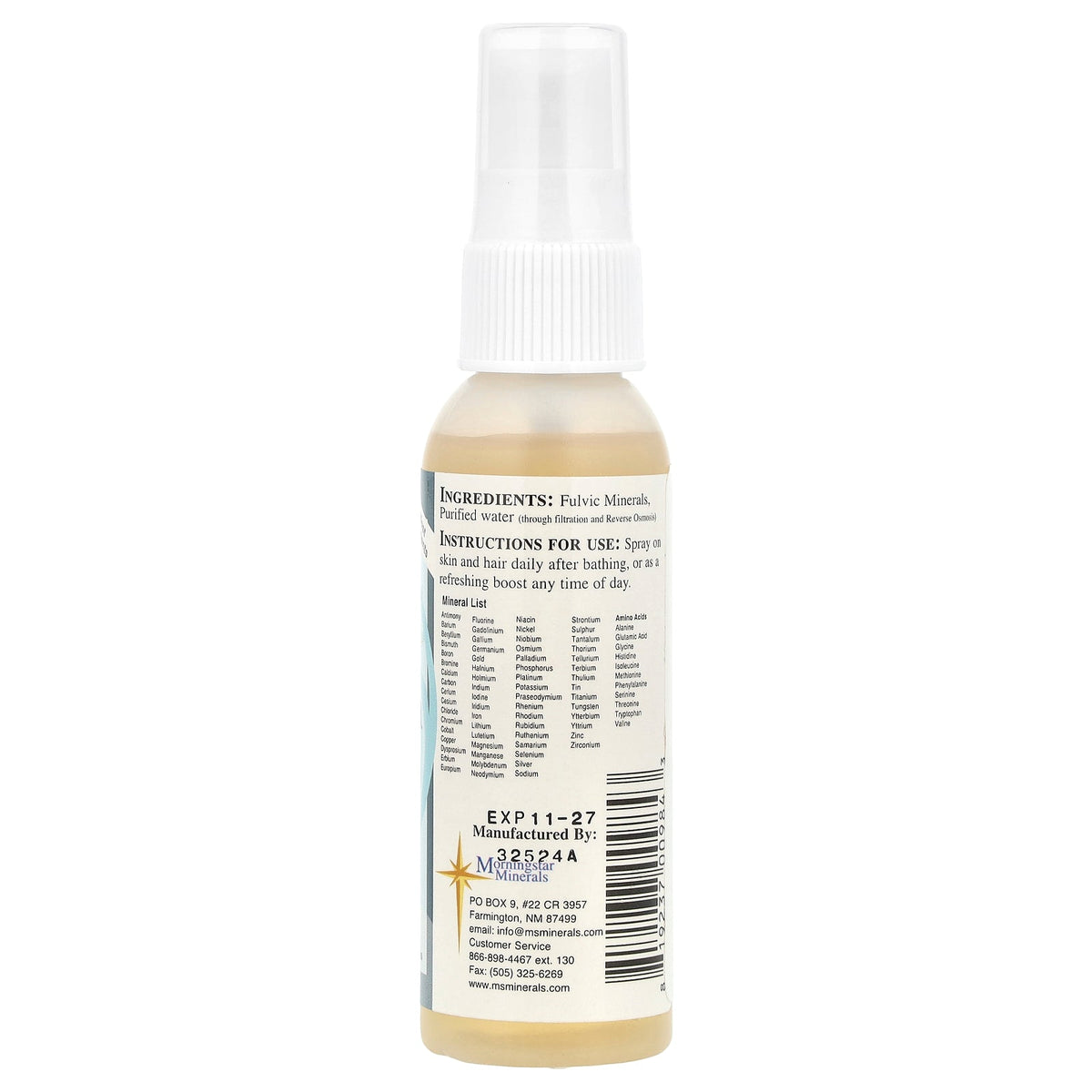 Morningstar Minerals, Derma Boost Rejuvenating Spray Mist, 2 fl oz (59 ml)