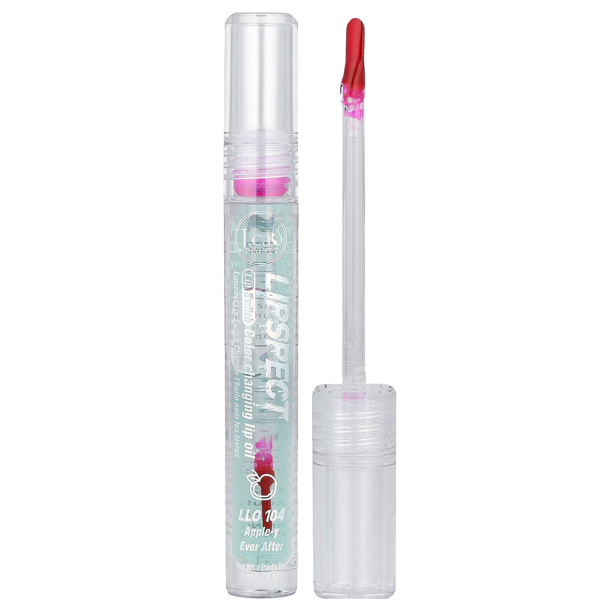 J.Cat Beauty, Lipspect Lip Switch, Color Changing Lip Oil, LLO 104 Apple-y Ever After, 0.1 fl oz (3 ml)