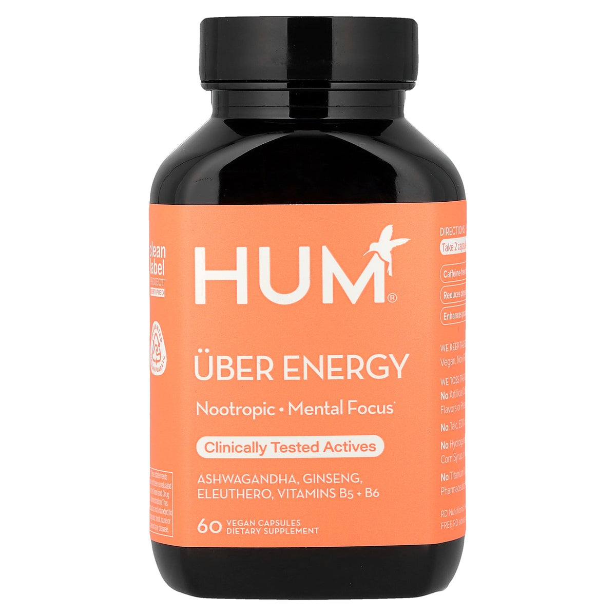 HUM Nutrition, Uber Energy, 60 Vegan Capsules