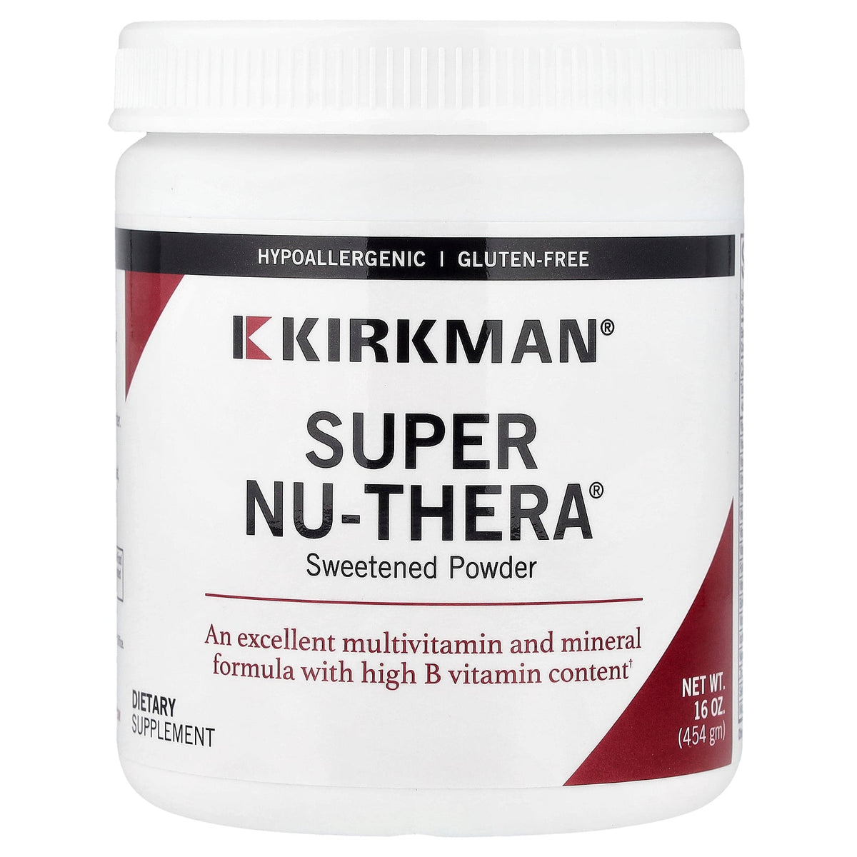 Kirkman Labs, Super Nu-Thera® Sweetened Powder, 16 oz (454 gm)
