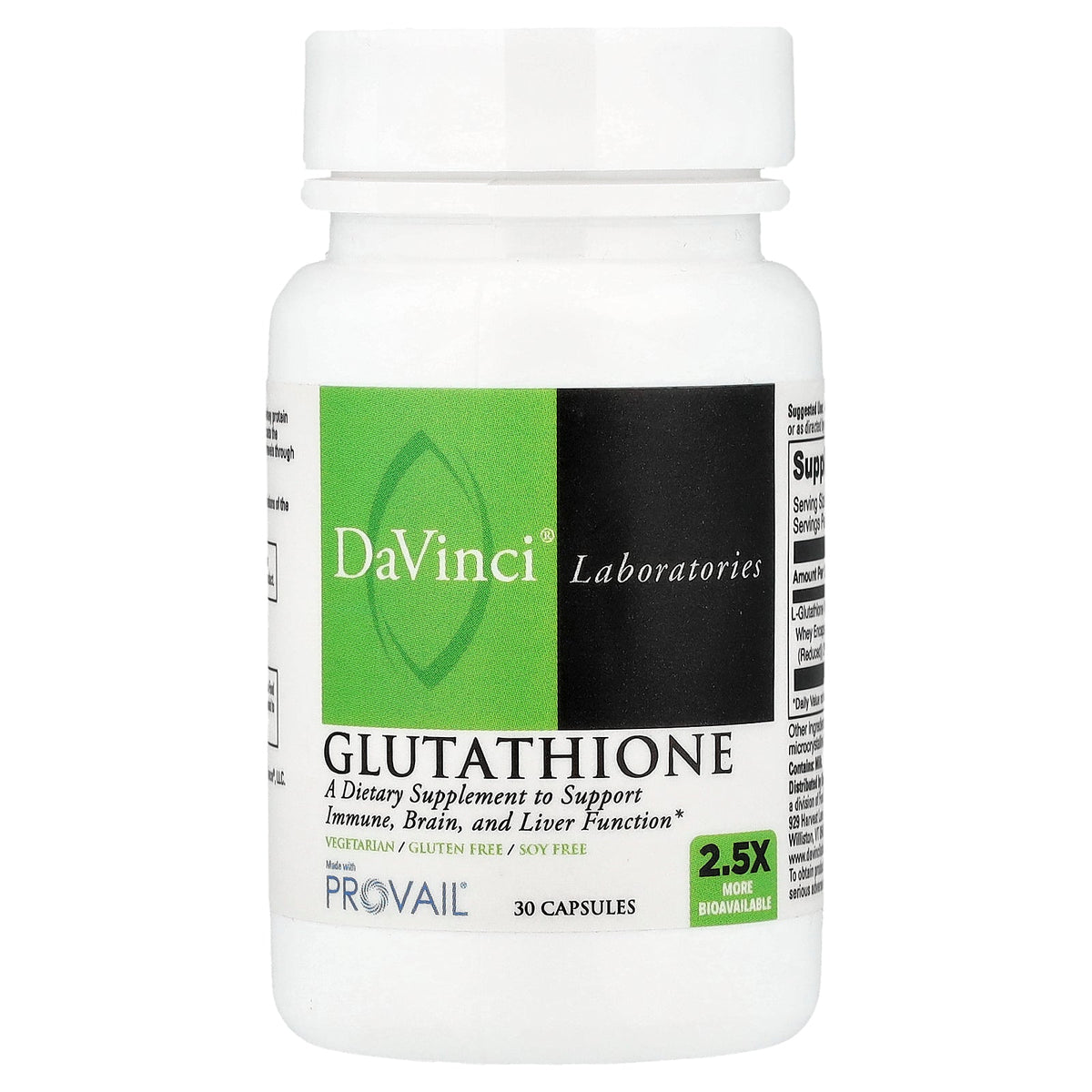 DaVinci Laboratories, Glutathione, 30 Capsules (200 mg per Capsule)