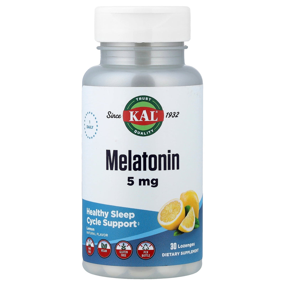 KAL, Melatonin, Lemon, 30 Lozenges