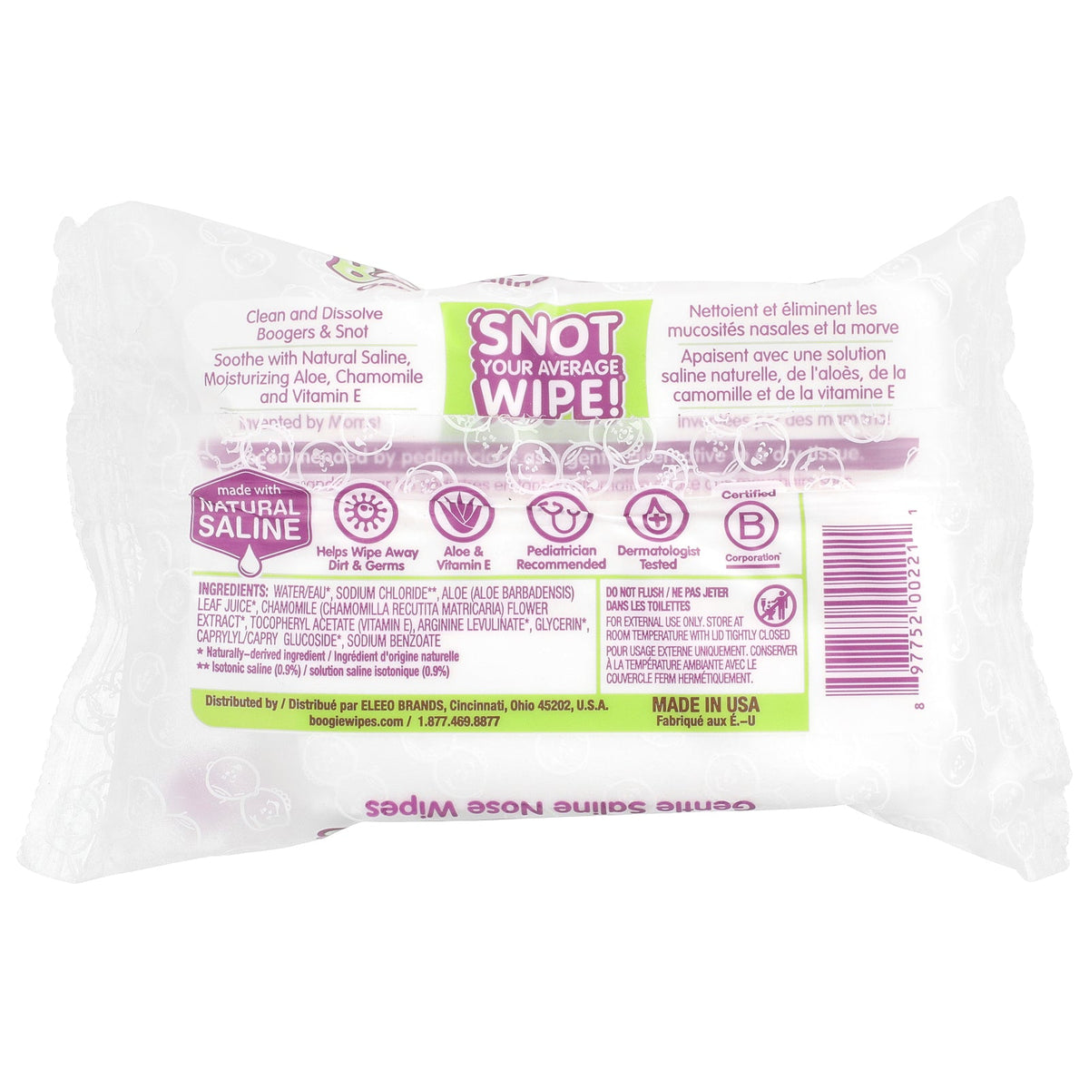 Boogie Wipes, Gentle Saline Nose Wipes, Unscented, 30 Wipes