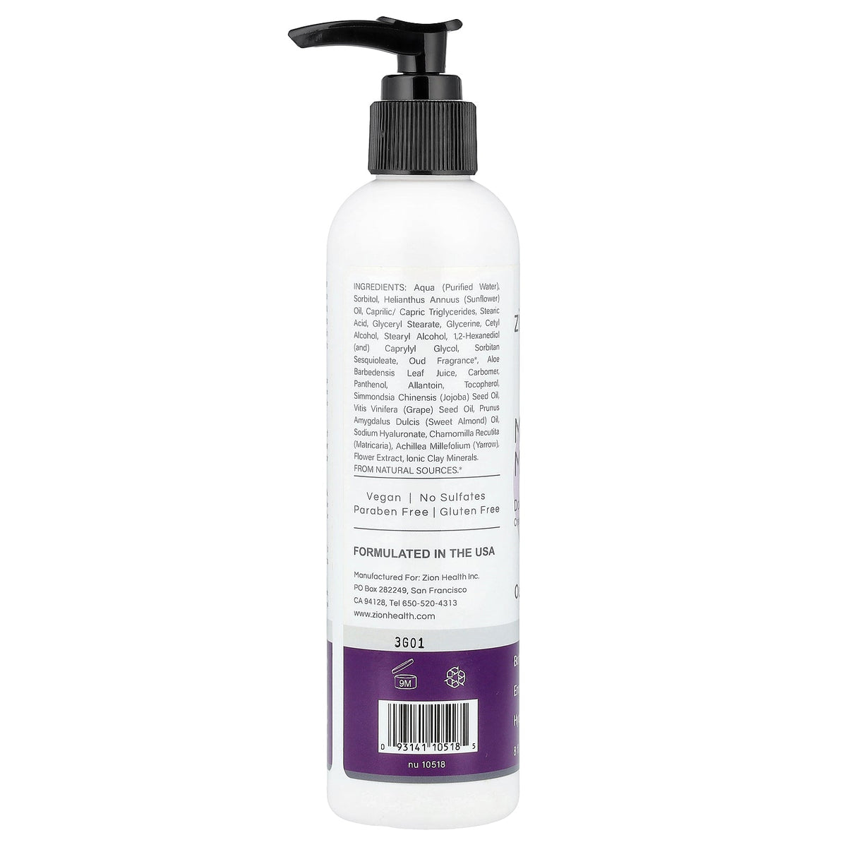 Zion Health, Mineral Moisture Daily Lotion, Oud , 8 fl oz (240 ml)