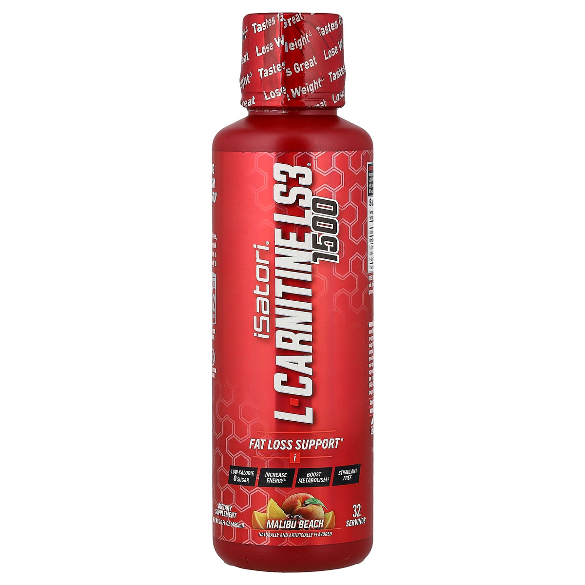 Isatori, L-Carnitine LS3 1500, Malibu Beach, 16 fl oz (480 ml)
