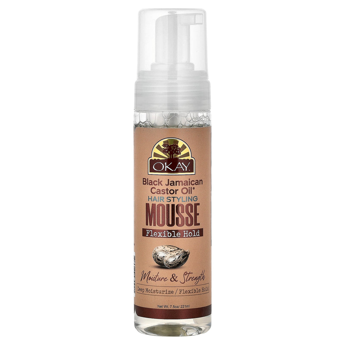 Okay Pure Naturals, Black Jamaican Castor Oil®, Hair Styling Mousse, Flexible Hold, For All Hair Types, 7.5 oz (221 ml)