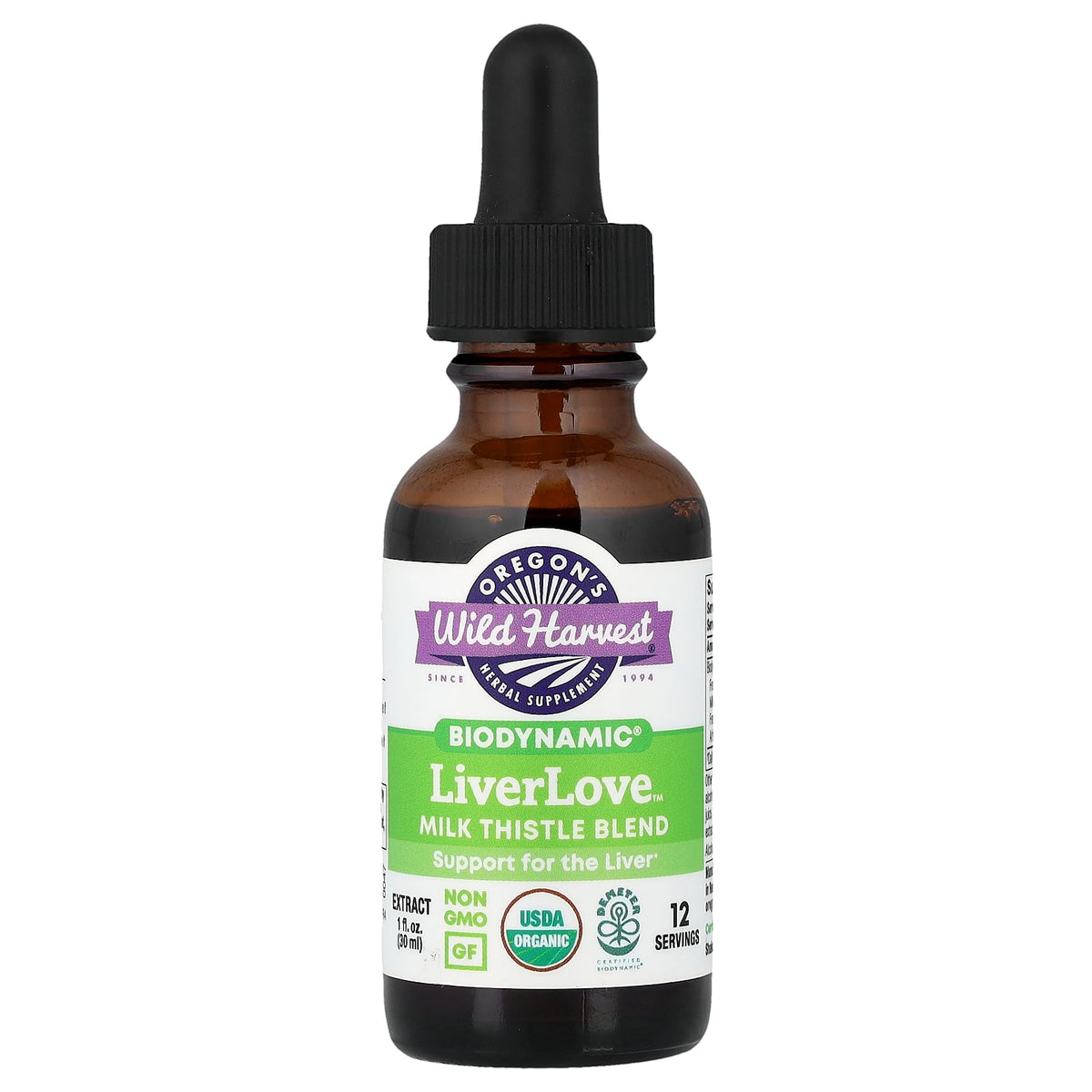 Oregon's Wild Harvest, LiverLove™, Biodynamic®, Milk Thistle Blend, 1 fl oz (30 ml)