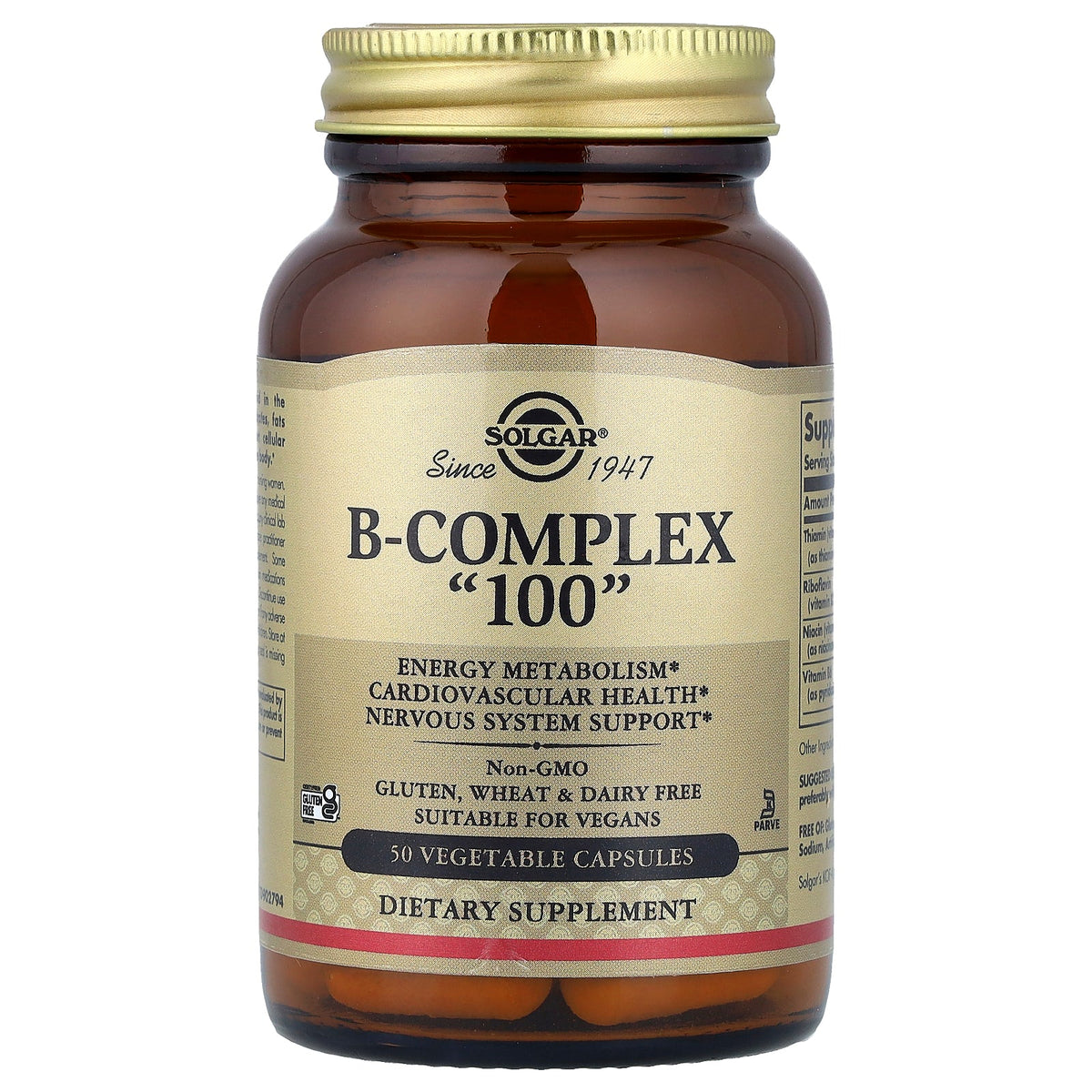 Solgar, B Complex "100", 50 Vegetable Capsules