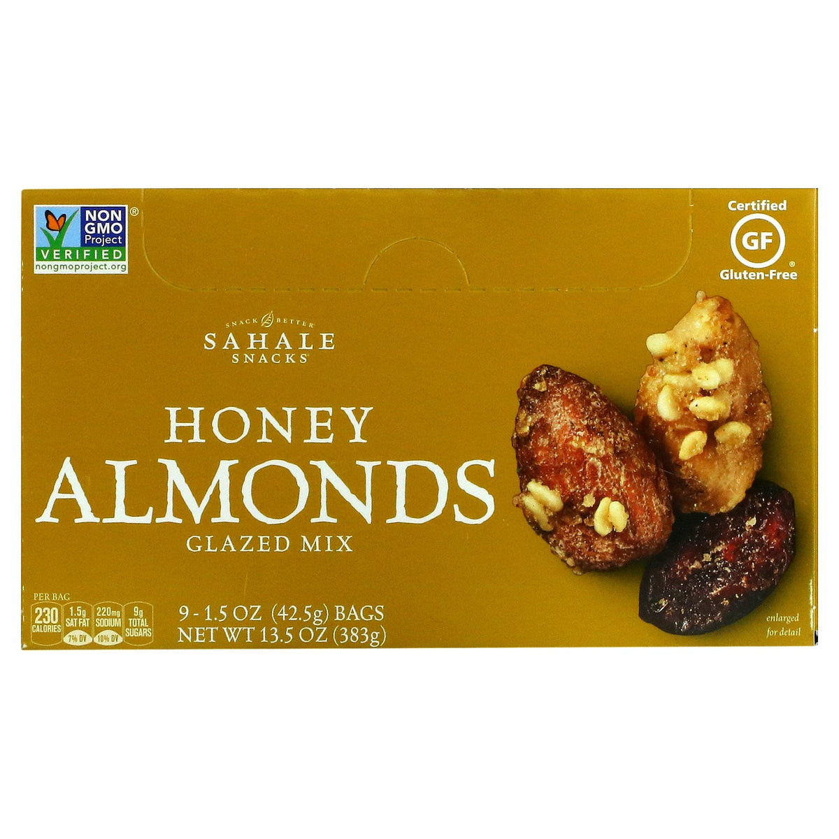 Sahale Snacks, Glazed Mix, Honey Almonds, 9 Packs, 1.5 oz (42.5 g) Each