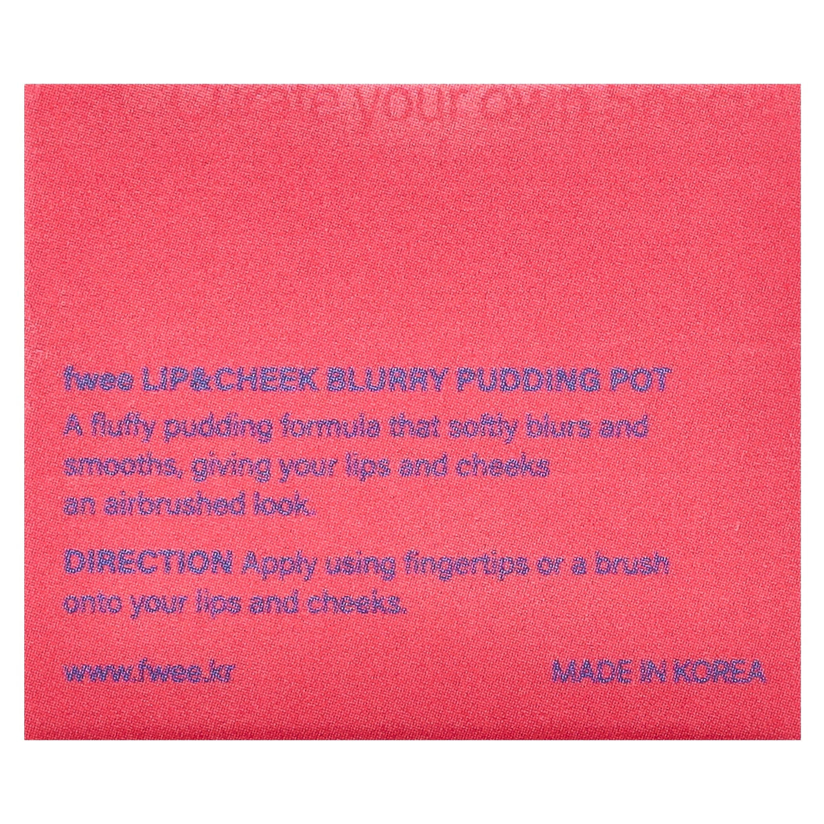 fwee, Lip & Cheek Blurry Pudding Pot, RD05 Greedy , 0.17 oz (5 g)