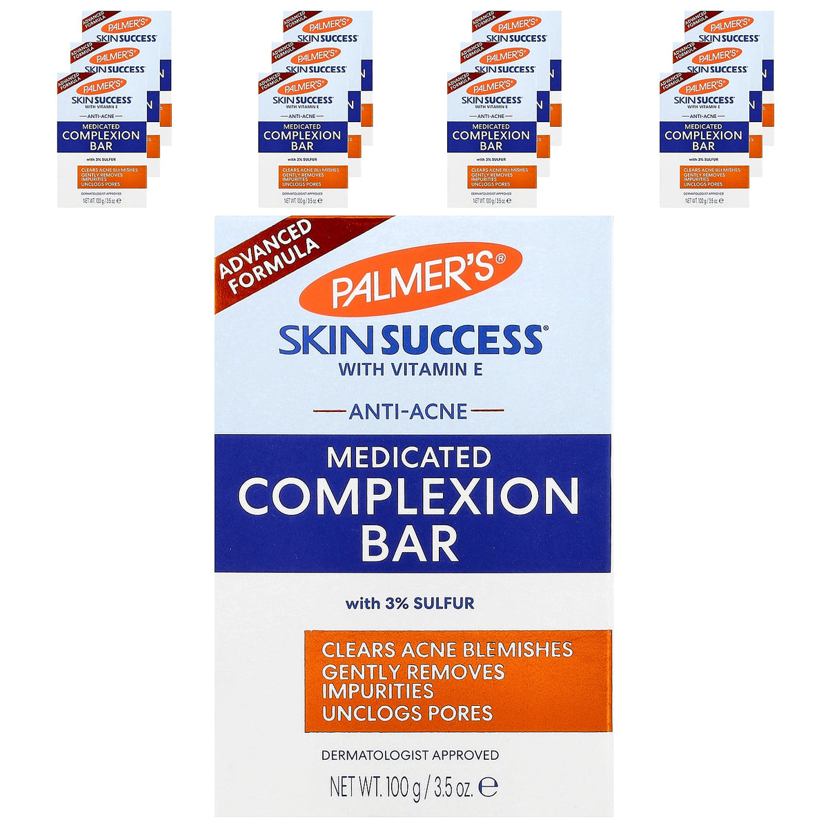 Palmer's, Skin Success® with Vitamin E, Anti-Acne Medicated Complexion Bar, 12 Bars, 3.5 oz (100 g) Each