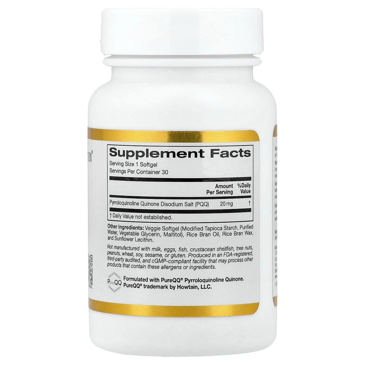 California Gold Nutrition, PQQ, 20 mg, 30 Veggie Softgels