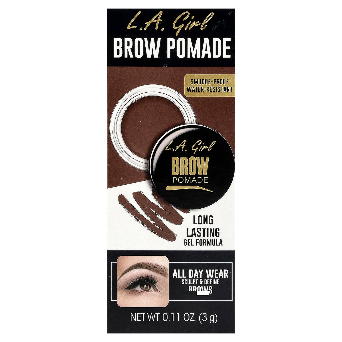 L.A. Girl, Brow Pomade, GBP363 Soft Brown, 0.11 oz (3 g)