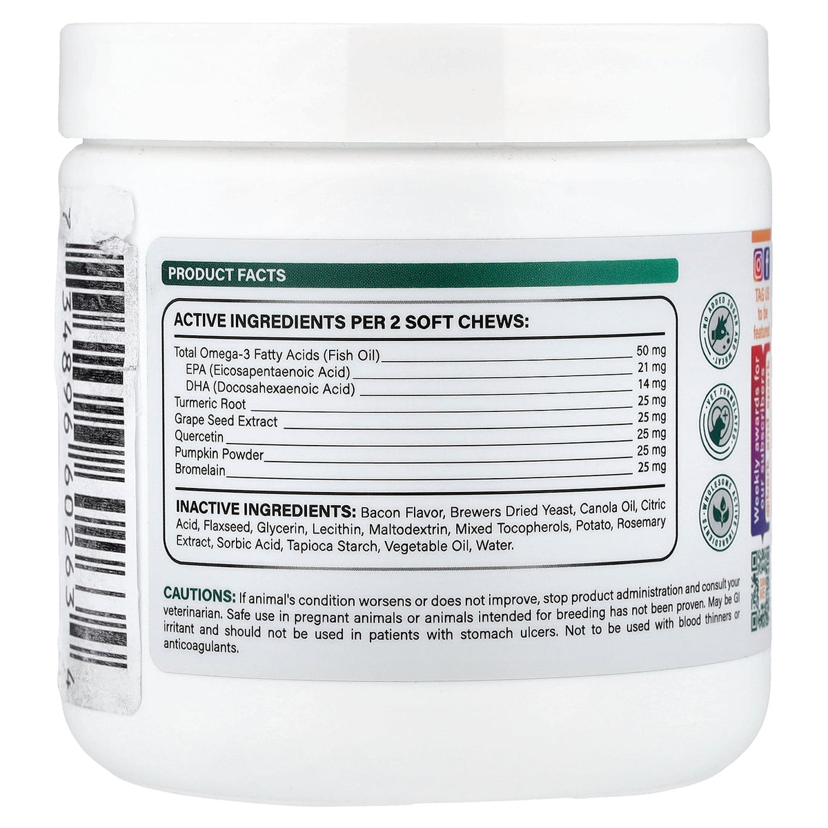 Bark&Spark, Allergy Relief Immune Chews, Itchy Skin Relief, For Dogs, Bacon , 120 Soft Chews, 9.3 oz (264 g)
