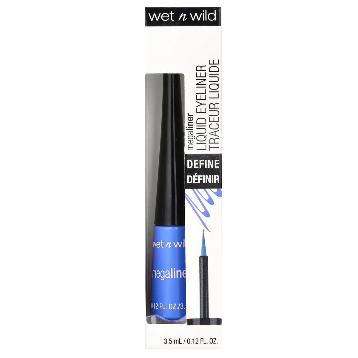 wet n wild, MegaLiner, Liquid Eyeliner, 873A Voltage Blue, 0.12 fl oz (3.5 ml)