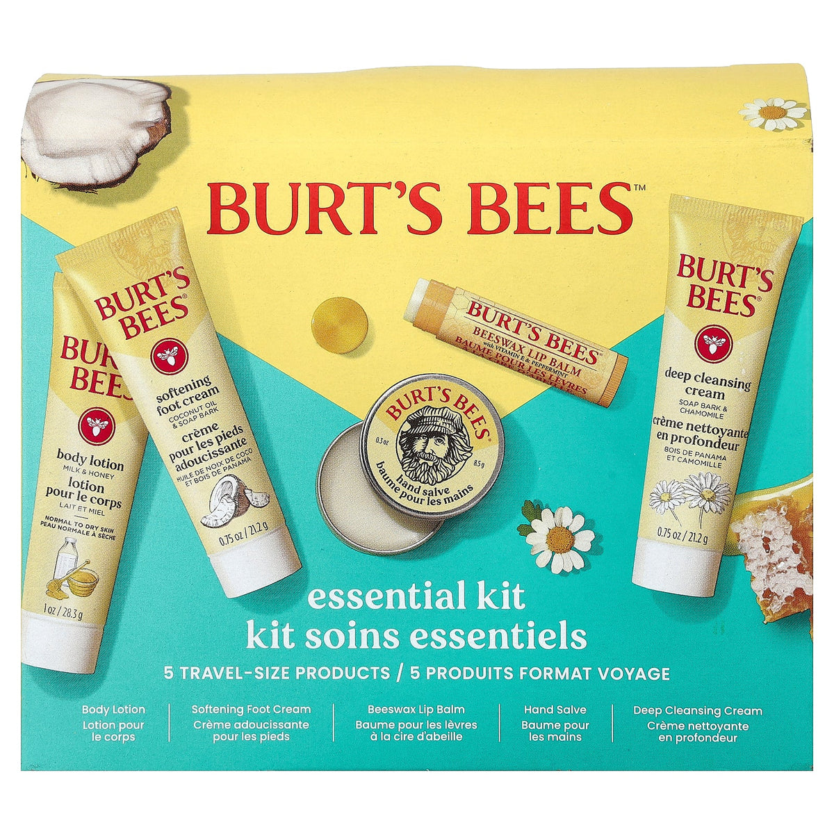 Burt's Bees, Essential Kit, 5 Piece Kit
