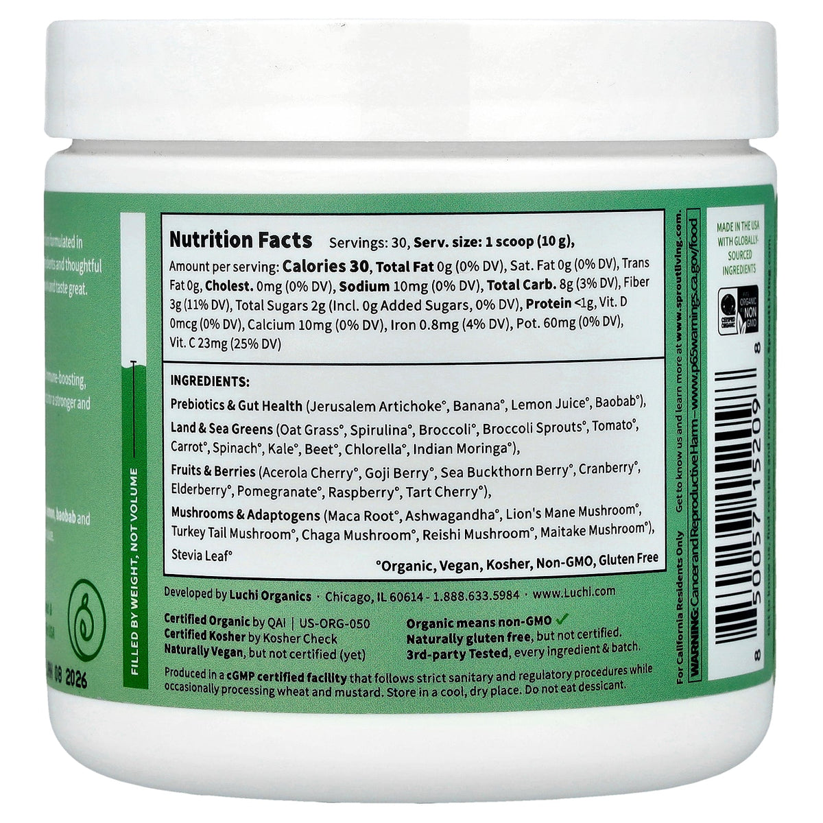 Sprout Living, Colorfuel™ Greens, 10.6 oz (300 g)