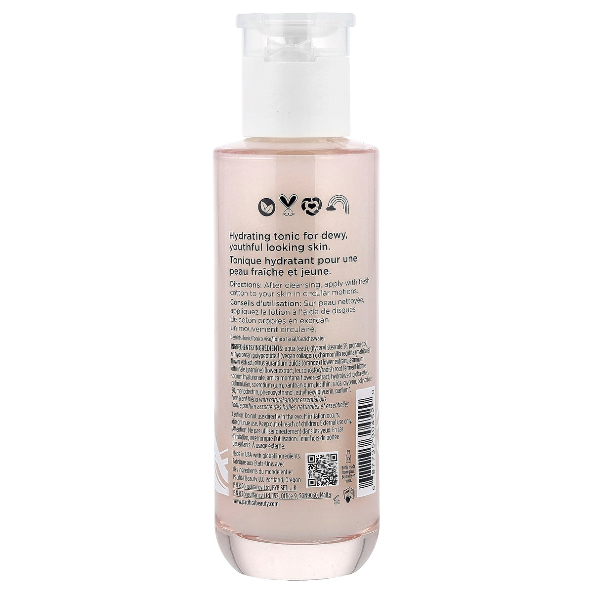 Pacifica, Vegan Collagen, Hydrating Milk Tonic, Orange Flower, Alcohol Free, All Skin Types, 4.7 fl oz (140 ml)