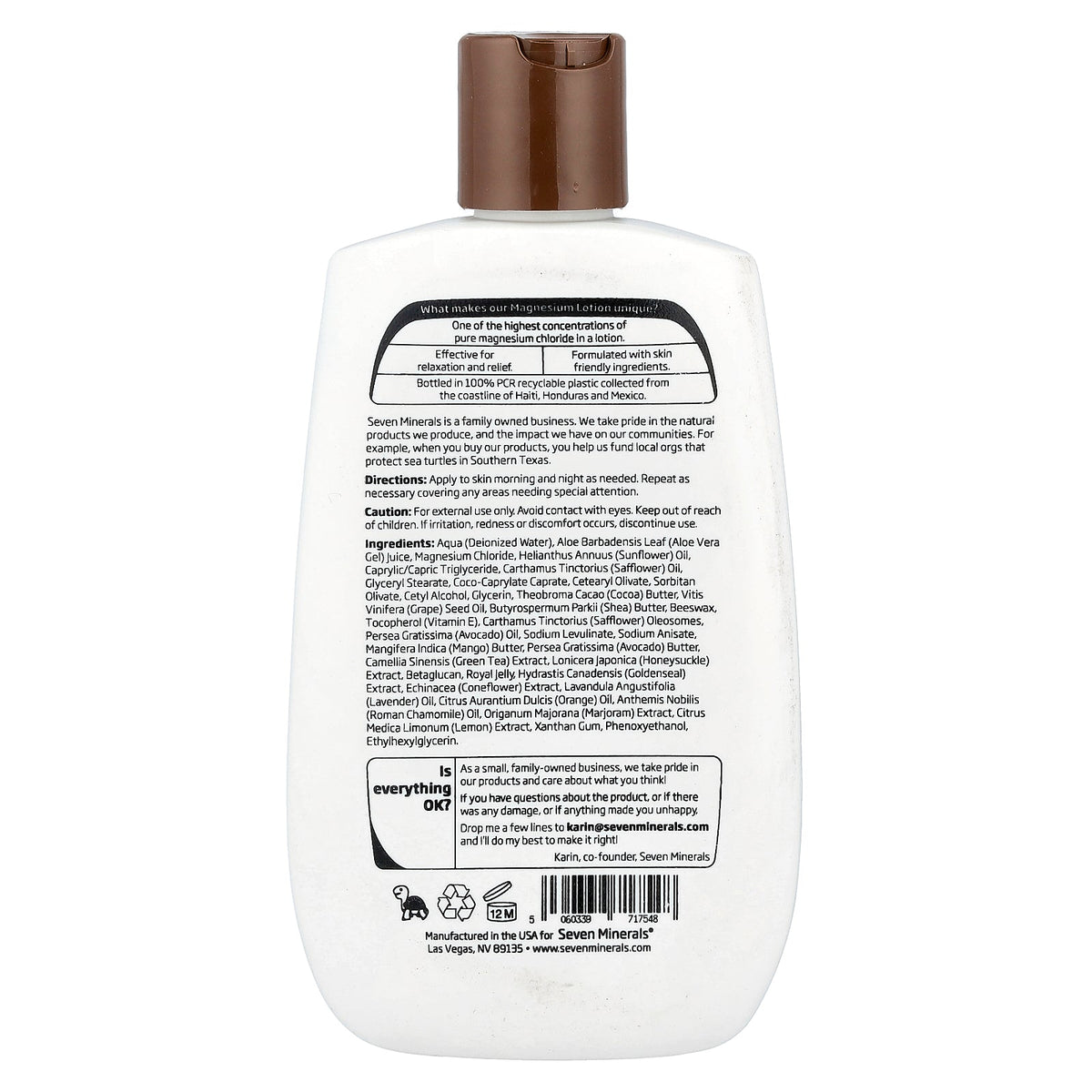 Seven Minerals, Soothing Relief Magnesium Lotion, 8 fl oz (237 ml)