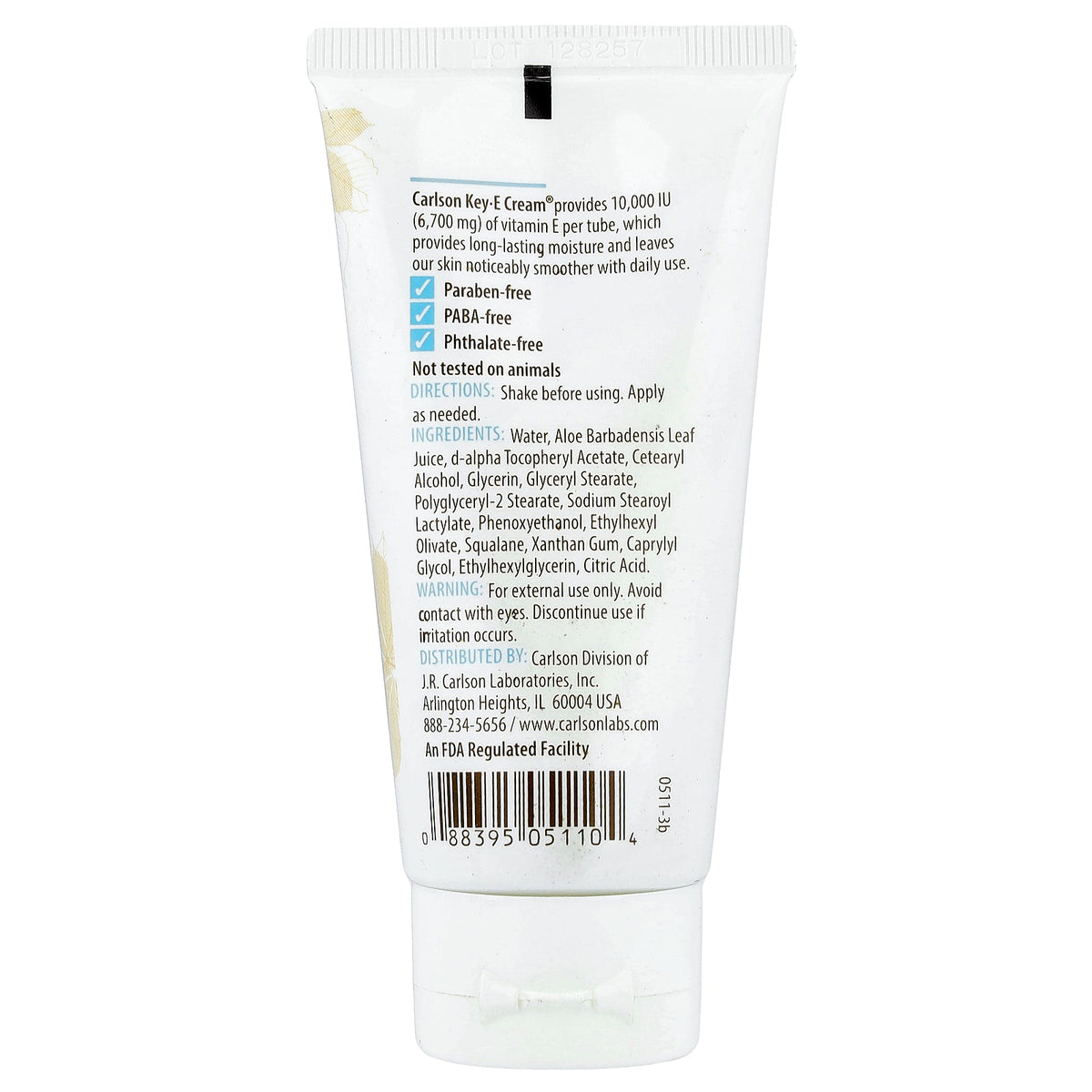 Carlson, Key-E®, Hand & Body Cream, Unscented, 2 oz (56 g)