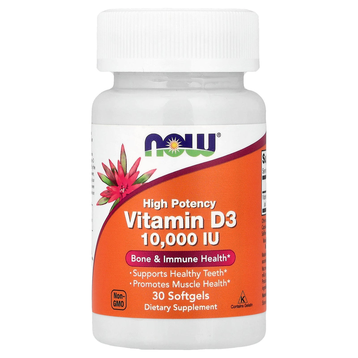 NOW Foods, Vitamin D-3, High Potency, 250 mcg (10,000 IU), 30 Softgels