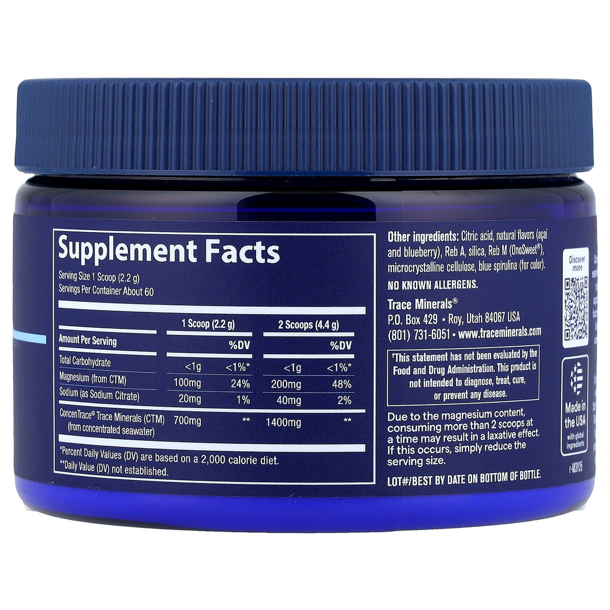 ConcenTrace®, Daily Mineral Powder, Natural Blue Acai, 4.65 oz (132 g)