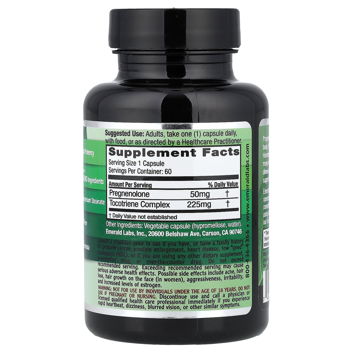 Emerald Laboratories, Pregnenolone, 60 Vegetable Capsules