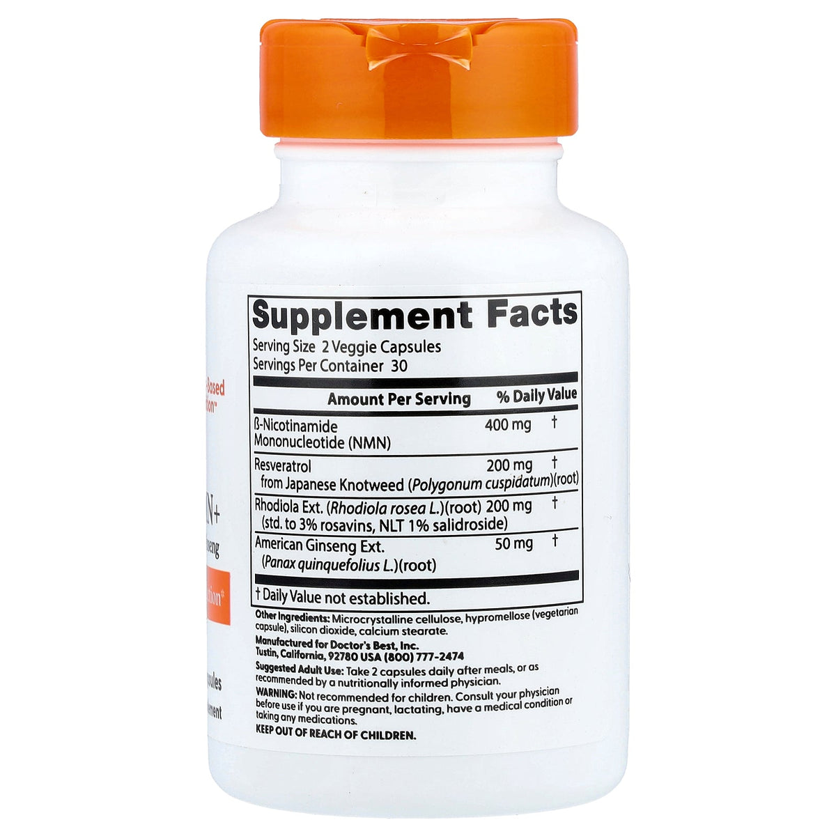 Doctor's Best, NMN+, 60 Veggie Capsules