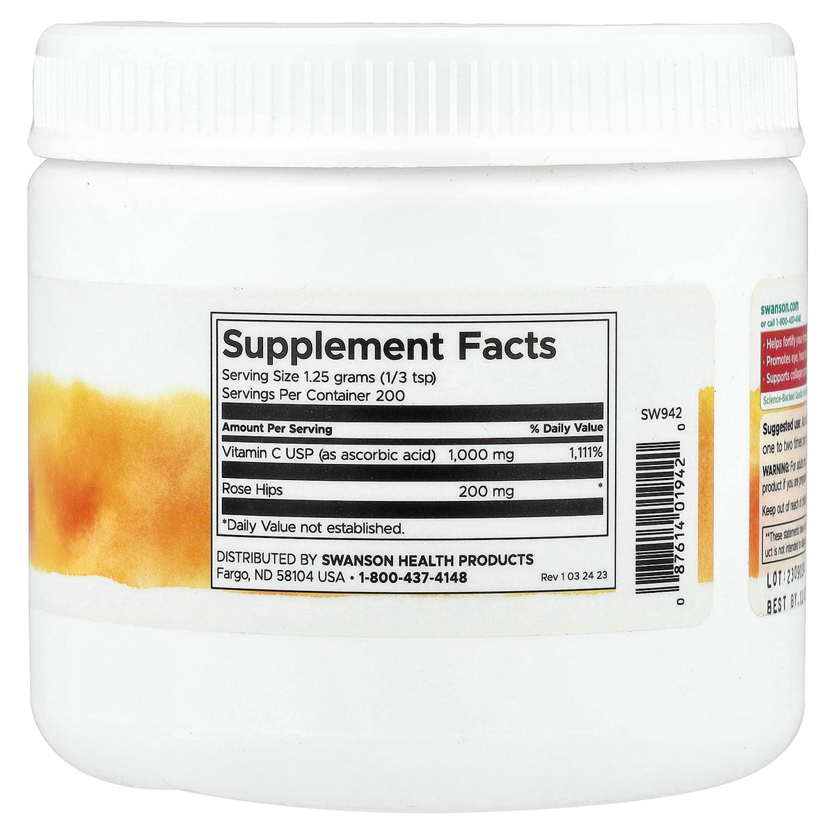 Swanson Vitamins, Vitamin C Powder, with Rose Hips, 8.8 oz (250 g)