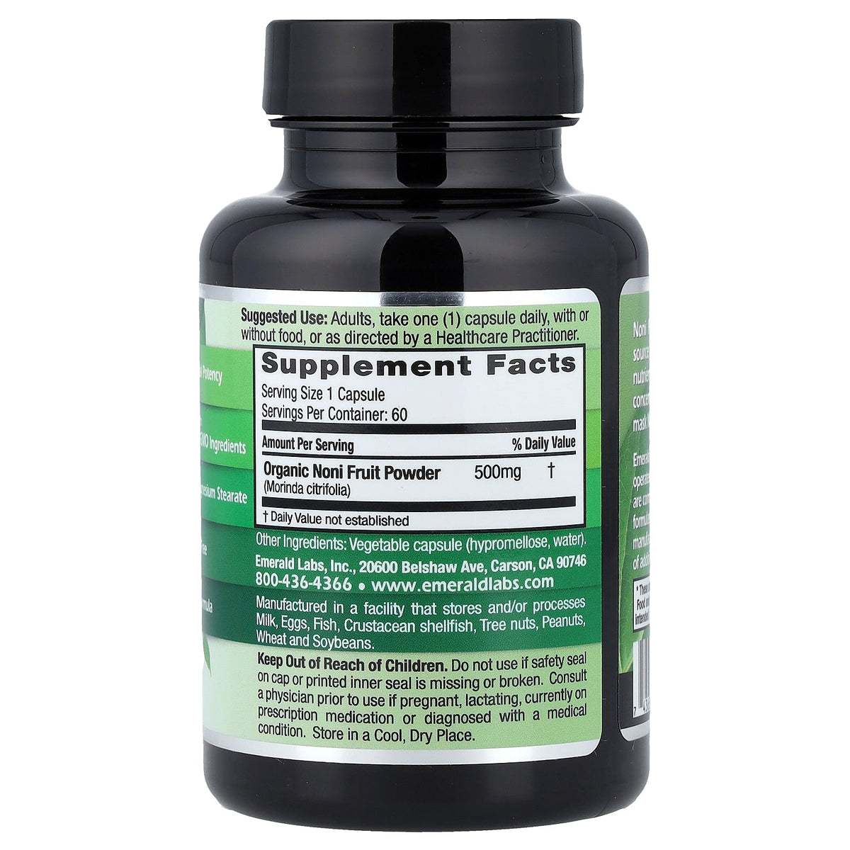 Emerald Laboratories, Noni Fruit, 60 Vegetable Capsules (500 mg per Capsule)