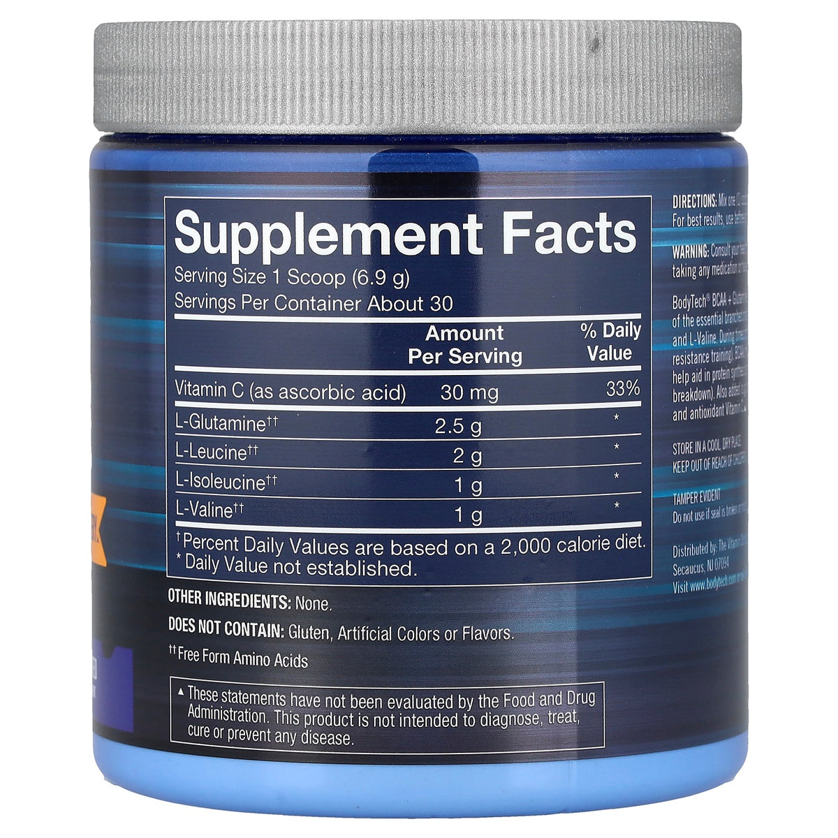 BodyTech, BCAA + Glutamine, Unflavored, 7.3 oz (208 g)