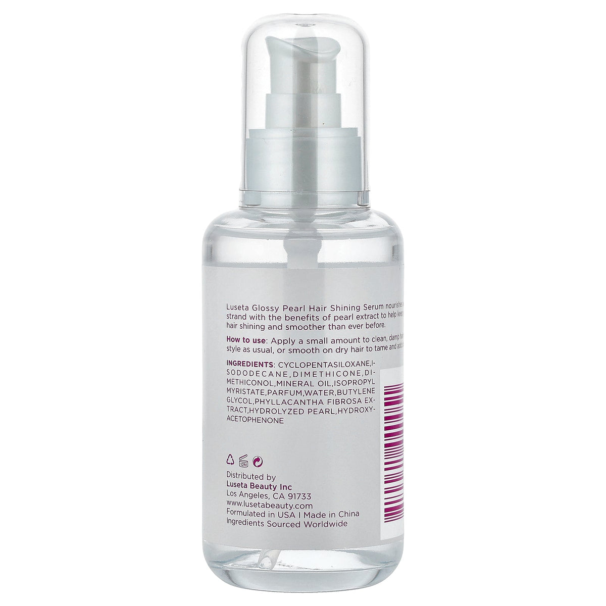Luseta Beauty, Glossy Pearl Hair Shining Serum, For All Hair Types, 3.38 fl oz (100 ml)