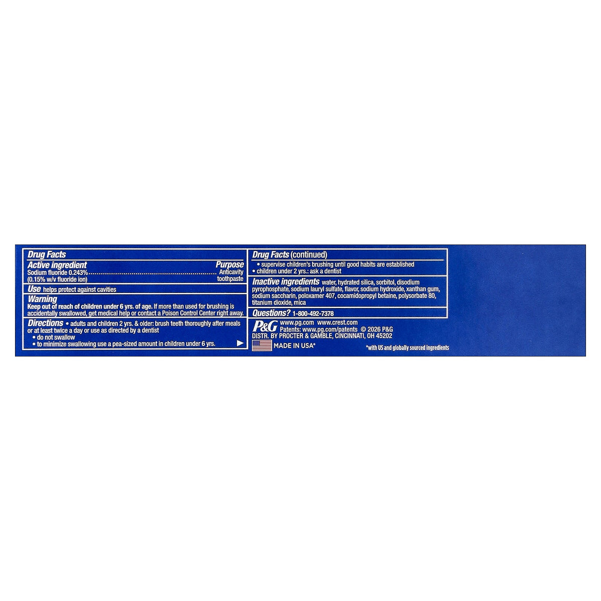 Crest, 3D White, Fluoride Anticavity Toothpaste, Advanced, Glamorous White, 2 Tubes, 3.3 oz (93 g) Each