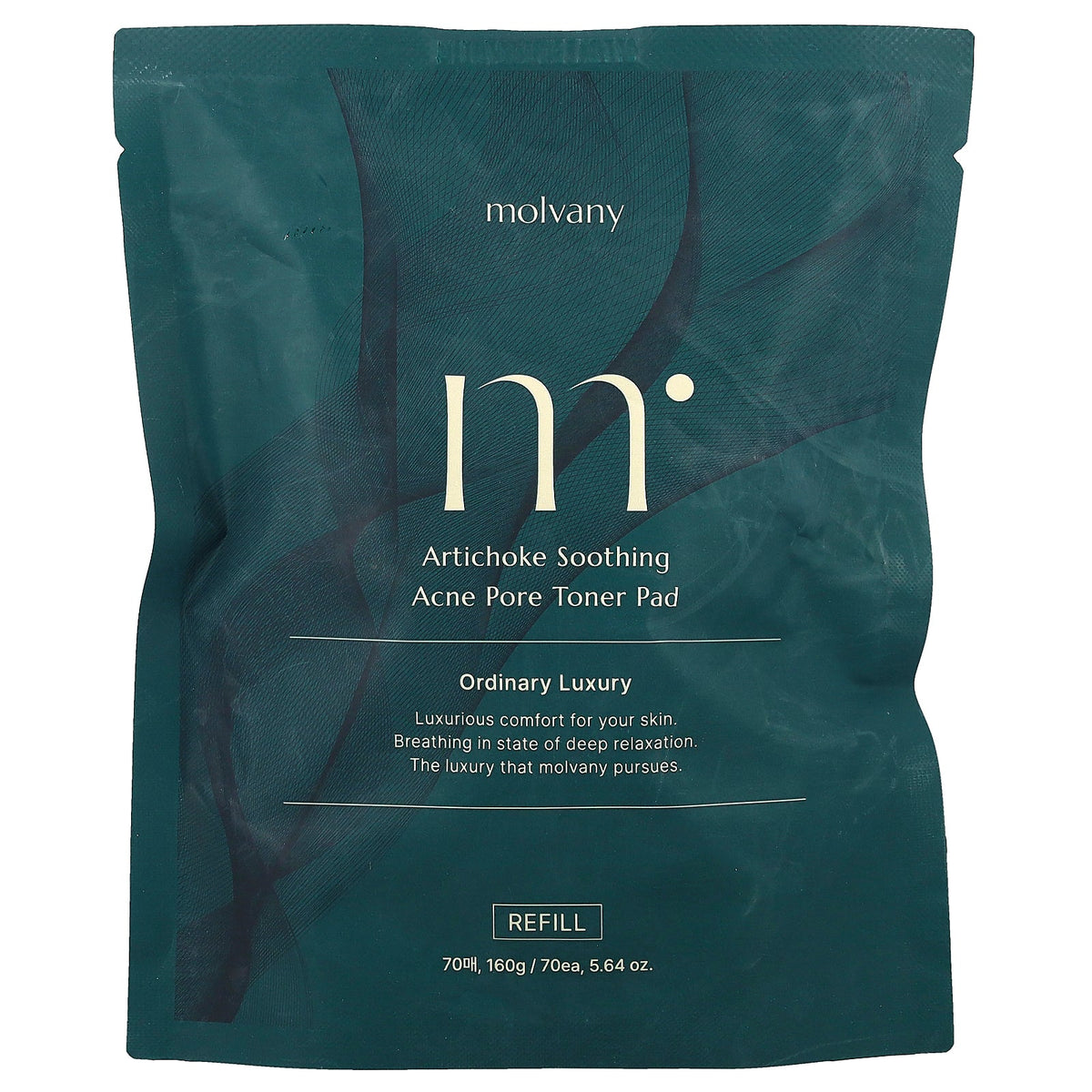 Molvany, Artichoke Soothing Acne Pore Toner Pad, Refill , 70 Pads, 5.64 oz (160 g)