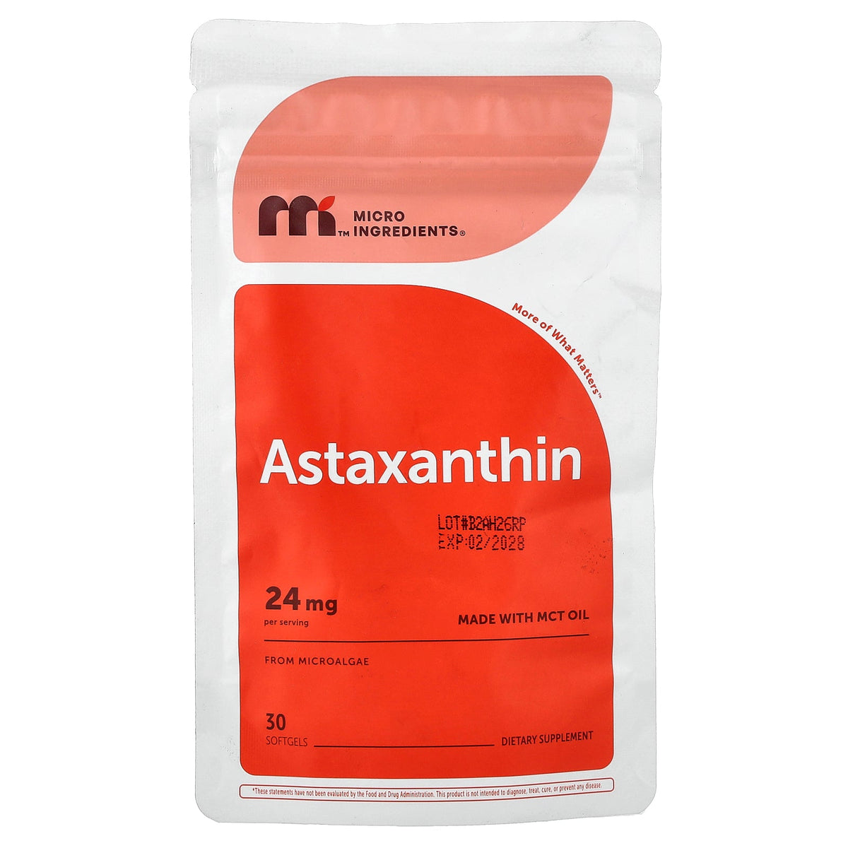 Micro Ingredients, Astaxanthin, 24 mg, 30 Softgels
