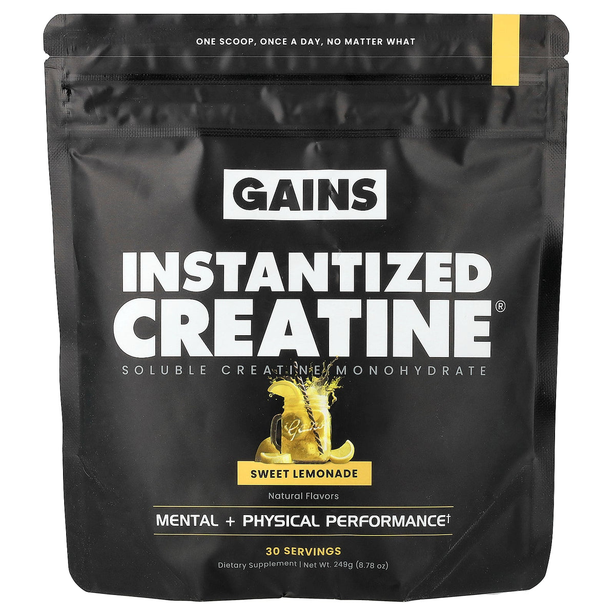 GAINS, Instantized Creatine®, Soluble Creatine Monohydrate, Sweet Lemonade, 8.78 oz (249 g)
