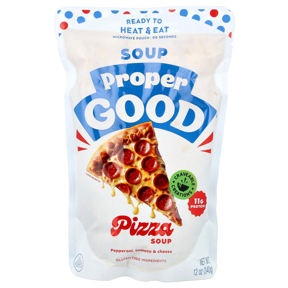 Proper Good, Ready to Heat & Eat, Pizza Soup, Pepperoni, Tomato & Cheese, 12 oz (340g)