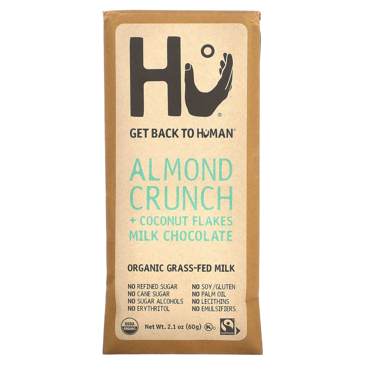 Hu, Almond Crunch + Coconut Flakes, Milk Chocolate, 2.1 oz (60 g)