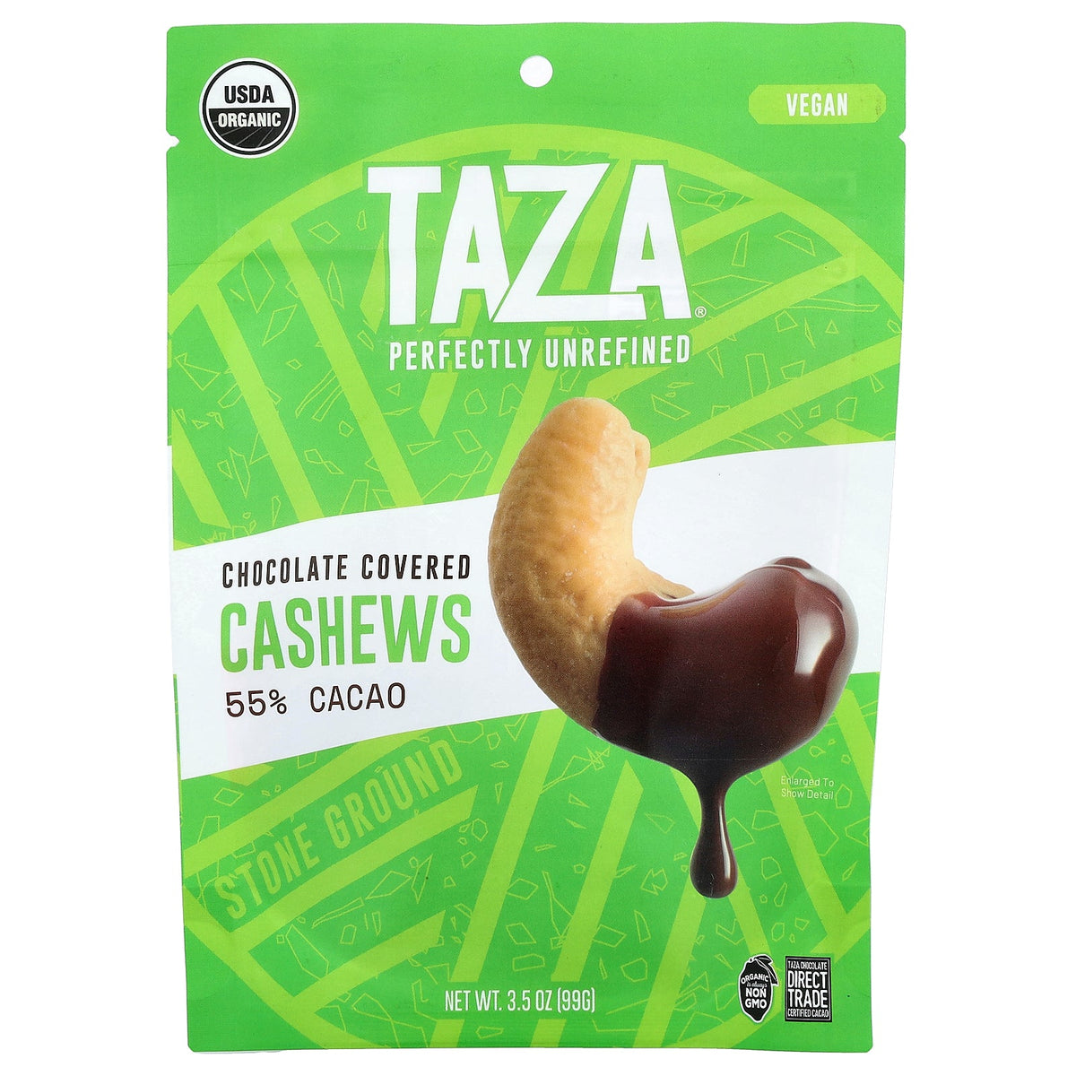 Taza Chocolate, Chocolate Covered Cashews, 55% Cacao, 3.5 oz (99 g)