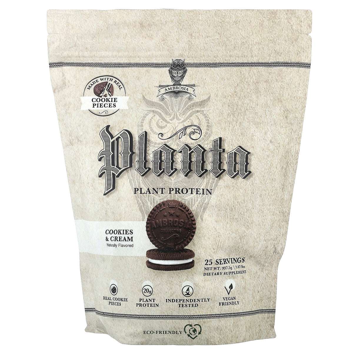 Ambrosia Collective, Planta, Plant Protein, Cookies & Cream, 2.07 lbs (937.5 g)