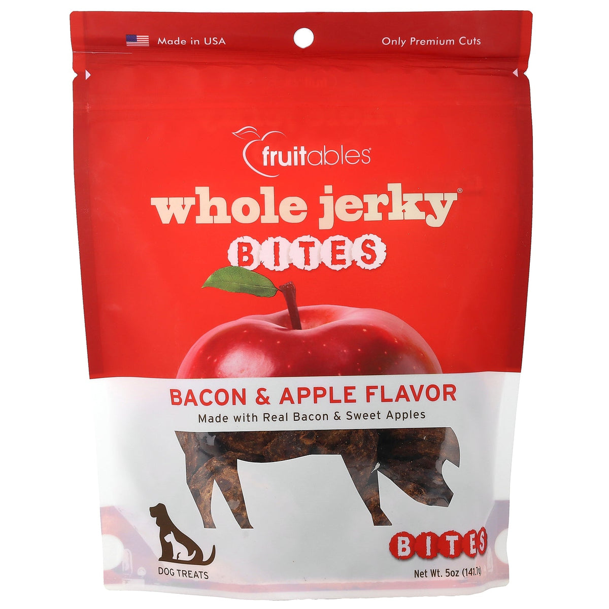 Fruitables, Whole Jerky® Bites, Dog Treats, Bacon & Apple, 5 oz (141.7 g)