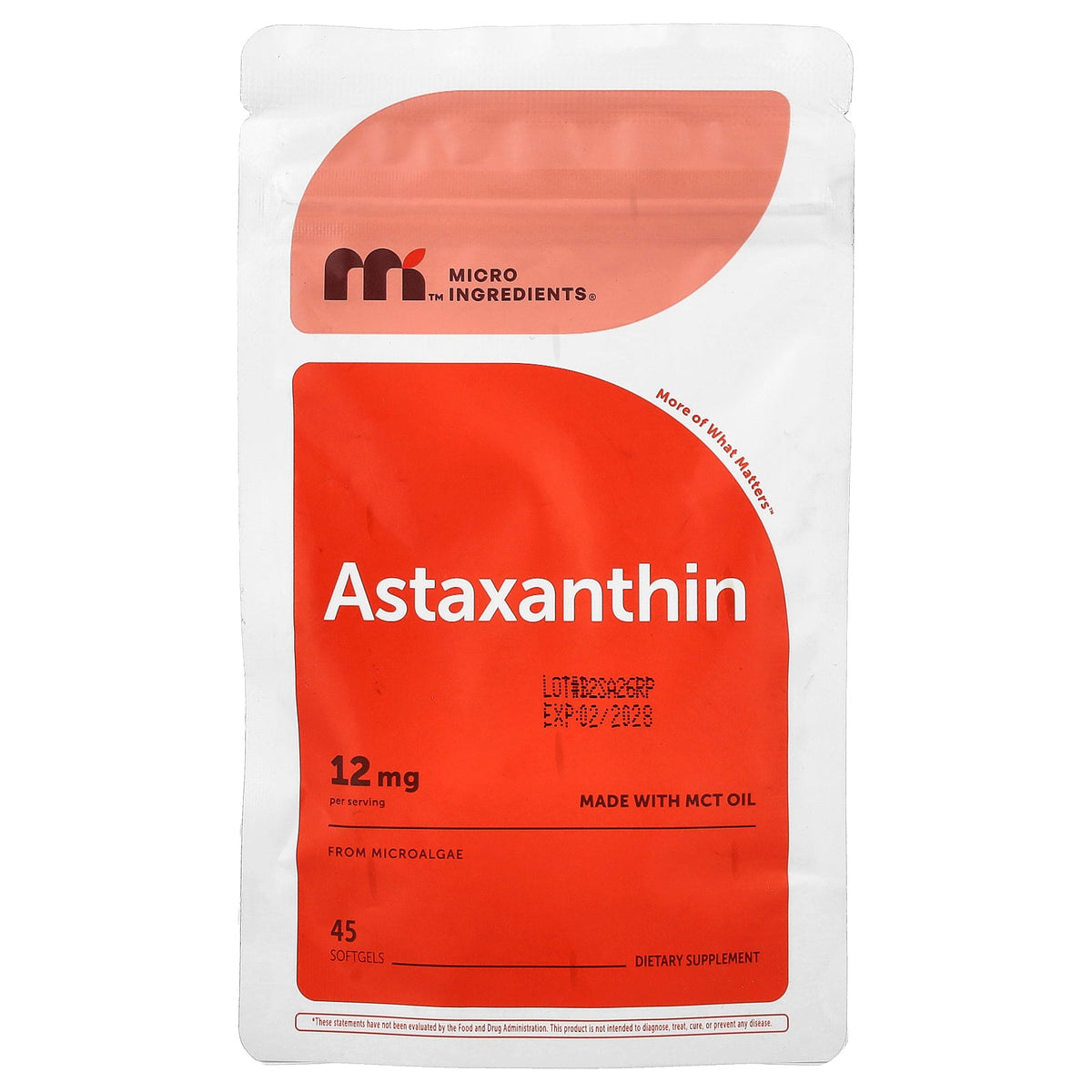 Micro Ingredients, Astaxanthin, 12 mg, 45 Softgels