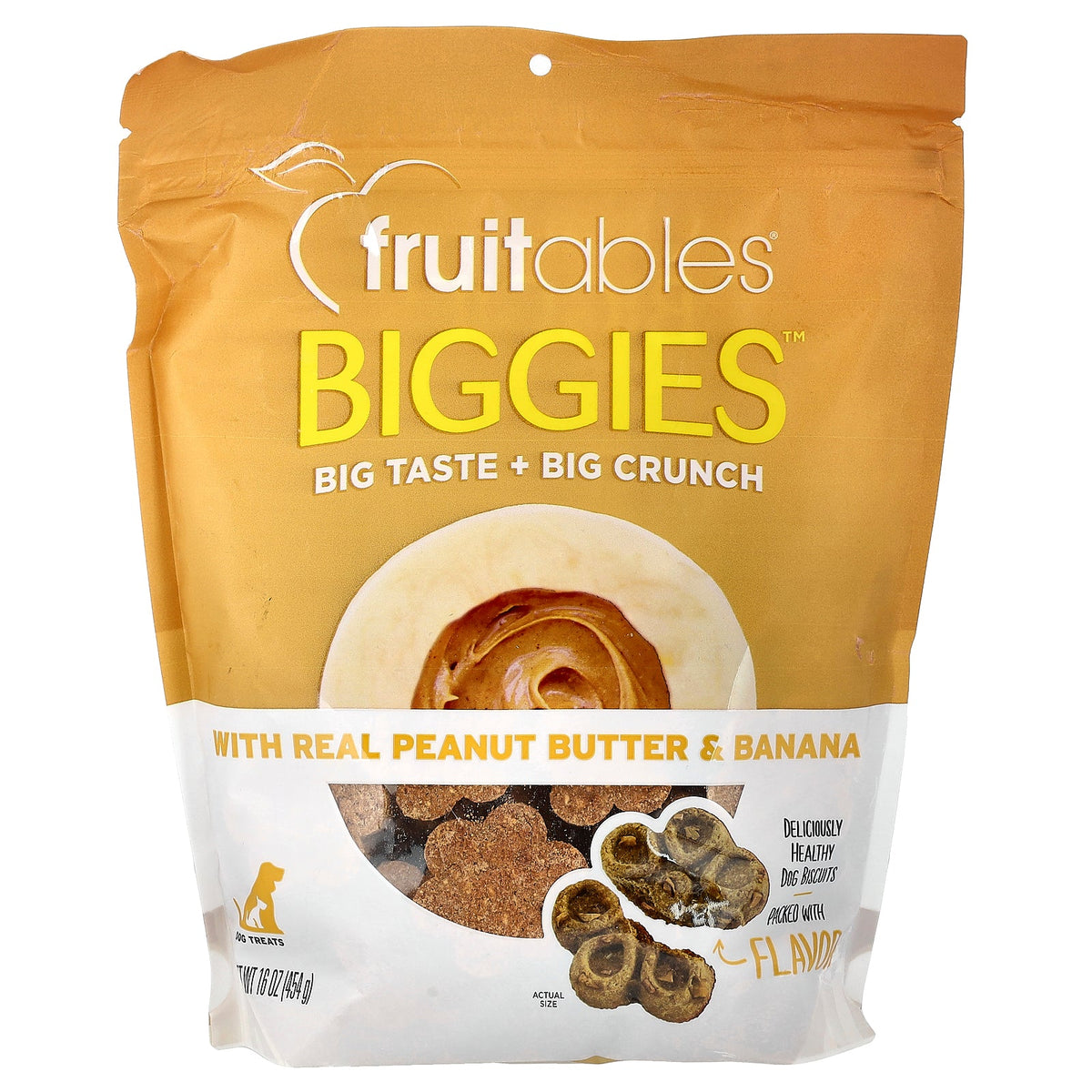 Fruitables, Biggies™, Dog Treats, Real Peanut Butter & Banana, 16 oz (454 g)